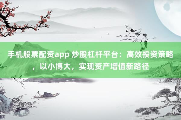 手机股票配资app 炒股杠杆平台：高效投资策略，以小博大，实现资产增值新路径