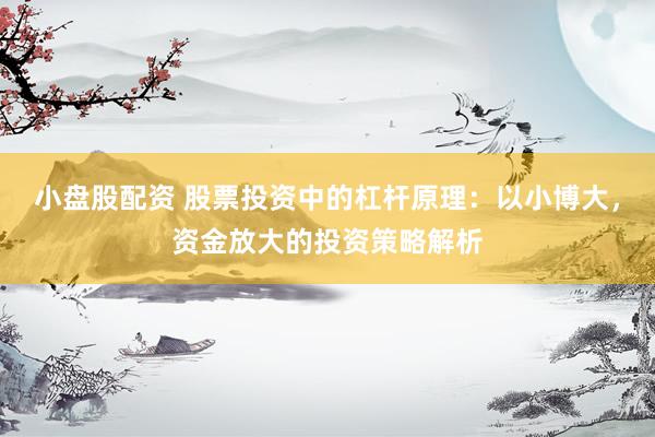 小盘股配资 股票投资中的杠杆原理：以小博大，资金放大的投资策略解析