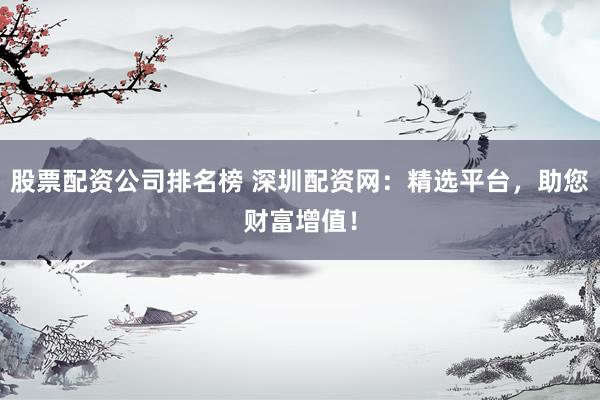 股票配资公司排名榜 深圳配资网：精选平台，助您财富增值！