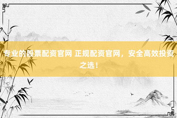 专业的股票配资官网 正规配资官网，安全高效投资之选！