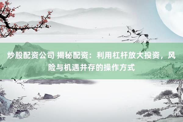 炒股配资公司 揭秘配资：利用杠杆放大投资，风险与机遇并存的操作方式