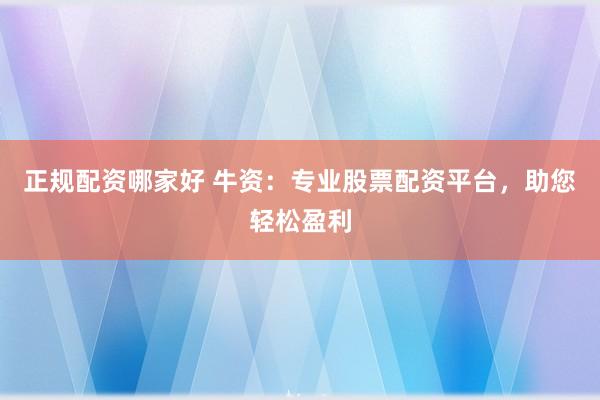 正规配资哪家好 牛资：专业股票配资平台，助您轻松盈利