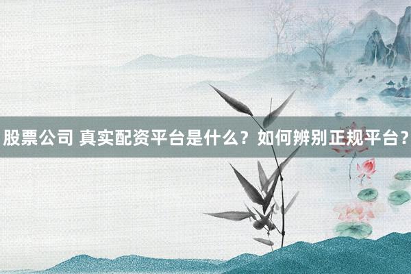 股票公司 真实配资平台是什么？如何辨别正规平台？