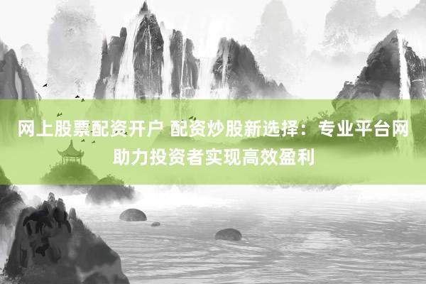 网上股票配资开户 配资炒股新选择:专业平台网助力投资者实现高效盈利