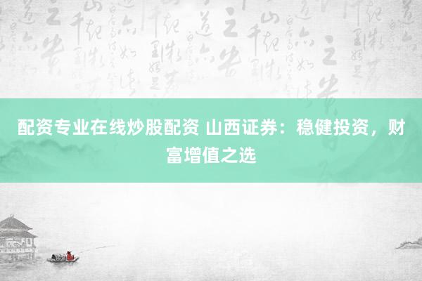 配资专业在线炒股配资 山西证券:稳健投资,财富增值之选