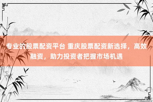 专业的股票配资平台 重庆股票配资新选择，高效融资，助力投资者把握市场机遇