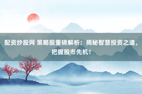 配资炒股网 策略股重磅解析：揭秘智慧投资之道，把握股市先机！